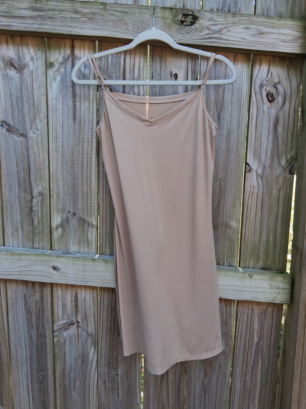 vassarette Nude Slip Chemise Slip Dress with Adjustable Straps